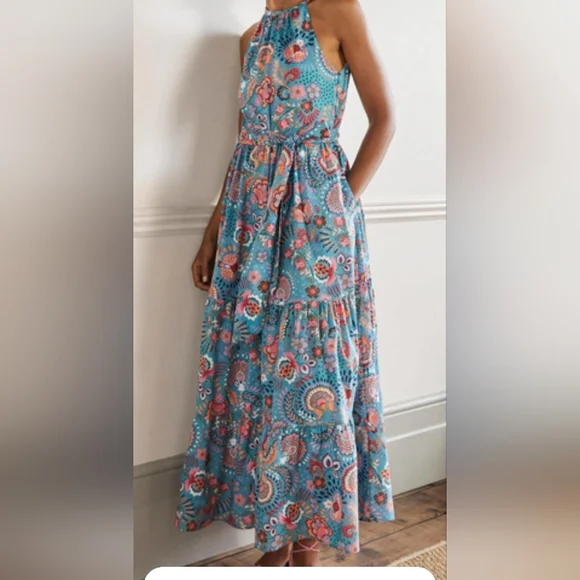 Boden 100% cotton halter maxi dress. - Picture 1 of 11